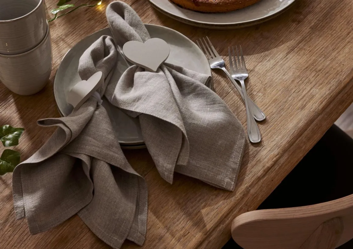 ACCESSORIZE Ljusmanschett 2-pack Hjärta Beige