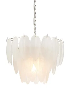 ADRIANA Taklampa 43cm Vit/Krom
