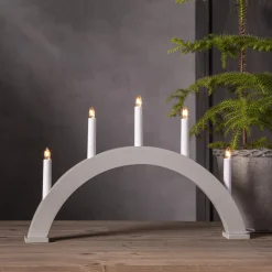 ALBO Träljusstake 5L 33cm Båge Beige