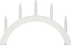 ALBO Träljusstake 5L 33cm Båge Vit