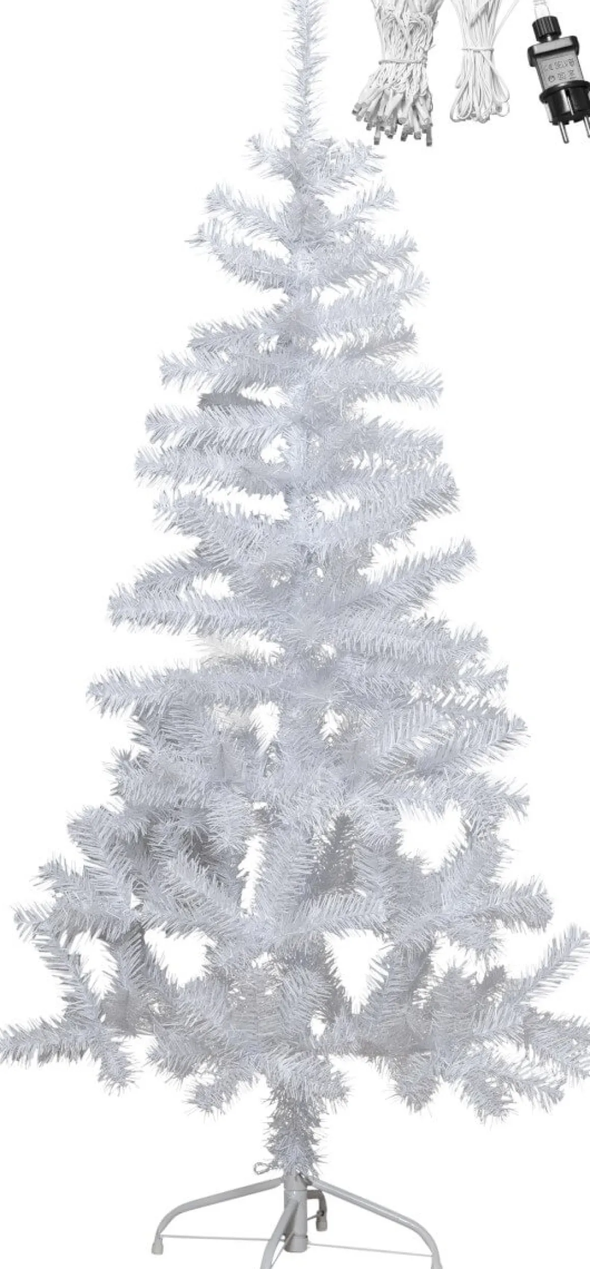 ALVIK Julgran 150cm 80LED Vitt/Vit IP44
