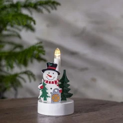 BILLY Ljusstake snögubbe 14cm Flerfärgad