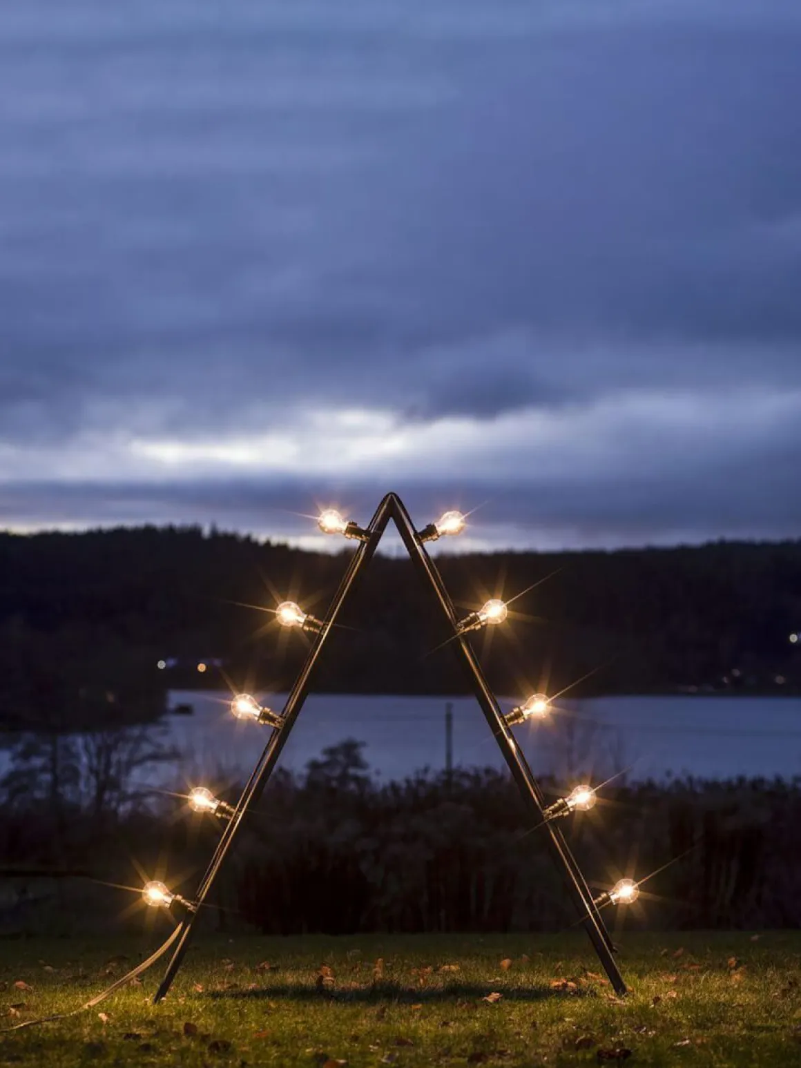 BRIGHT Ljusstake Utomhus 10L 120cm Corténstål/Opal