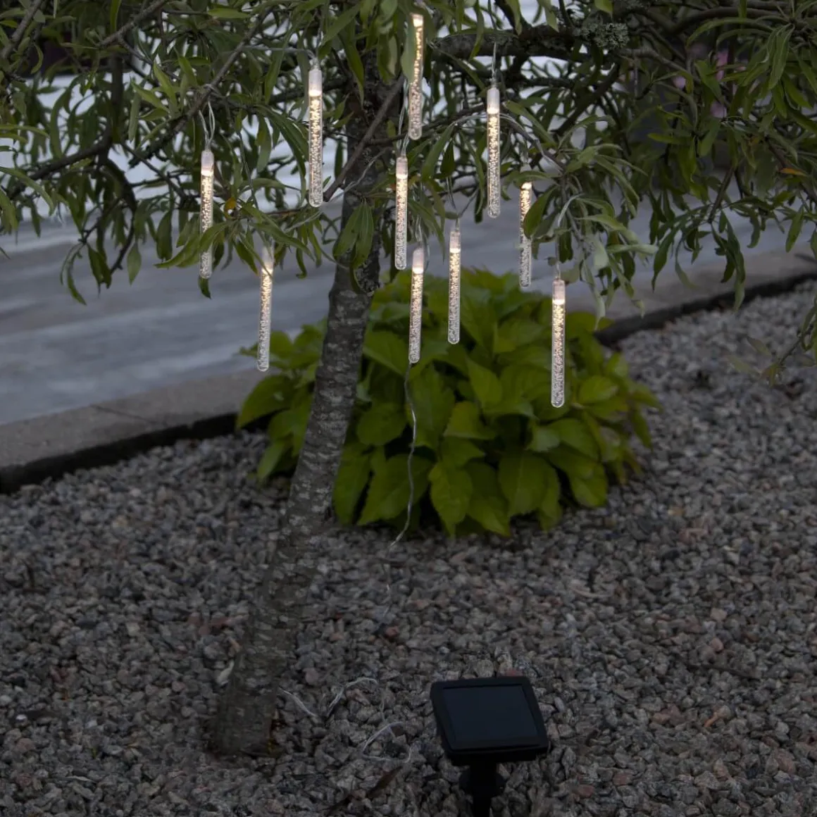 BUBBLY LIGHT-CHAIN Solcells-ljusslinga 180cm 10LED Varmvit/Klar