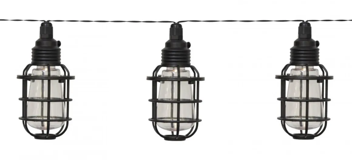 CAGE Solcells-ljusslinga 8L 2,1m Svart
