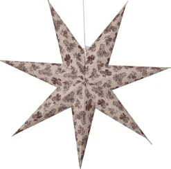 COTTON Mönstrad Pappersstjärna 60cm Beige/Röd