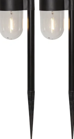 CUPOLA Solcells-pollare 2-Pack 30cm Svart