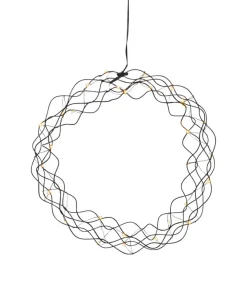 CURLY Hängande krans 30cm Svart