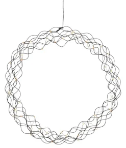 CURLY Hängande krans 48cm Svart