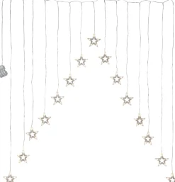 DECYSTAR Ljusgardin Batteri 1,25m 15LED Varmvit/Klar