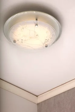 DENISE LED-Plafond 25cm Vit/Krom