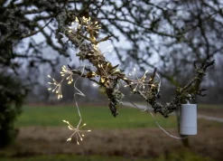 DEW DROP FLOWER Ljusslinga Batteri 2,1m 8LED Daylight/Silver IP44
