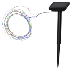 DEW DROP Solcells-ljusslinga 0,5cm 50LED Silver IP44