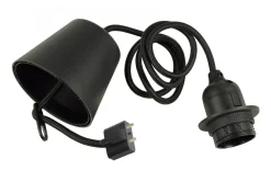 E27 DCL Takupphänge Tygkabel 110cm Svart IP20