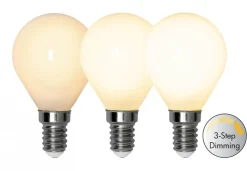E14 Klot 3-Stegs Dimbar Minne Opal RA90 4W 2700K 380lm LED-Lampa