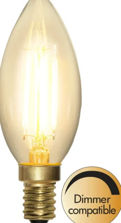 E14 Kronljus SoftGlow Dimbar 4,5W 2100K 470lm Klar LED-Lampa