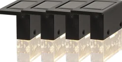 FENCE 4-PACK Solcells-Vägglykta 6,5cm Svart
