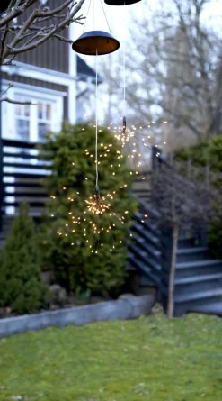 FIREWORK SOLAR Hängande Solcells-dekoration 45cm IP44 Svart