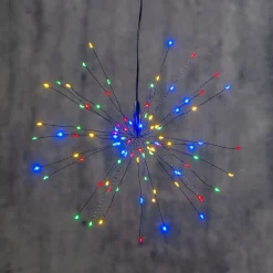 FIREWORK SOLAR Solcellsdekoration 50cm Svart/Flerfärgad