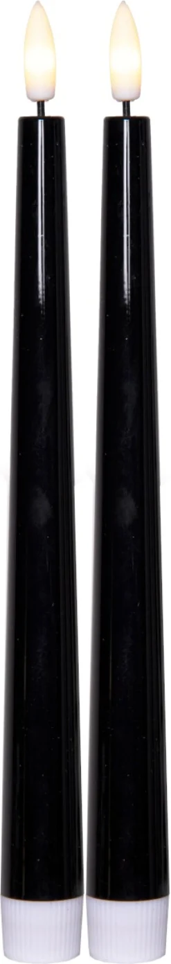 FLAMME CANDY Antikljus 2-pack 26cm Svart