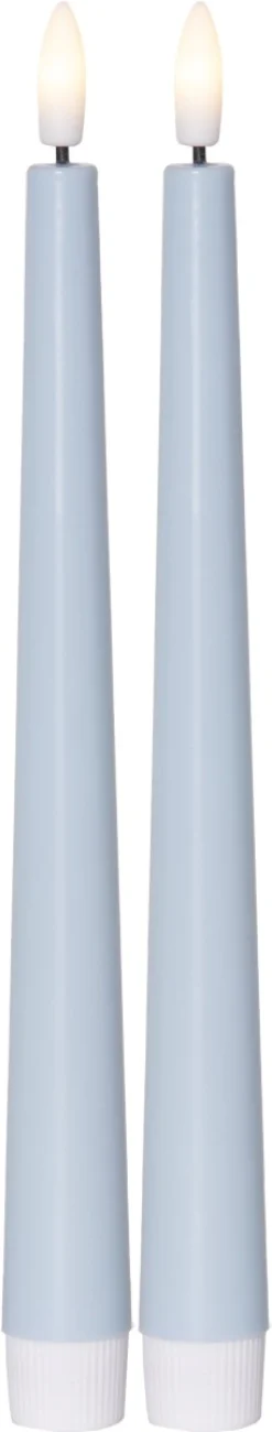 FLAMME CANDY LED-Antikljus 2-pack 26cm Blå