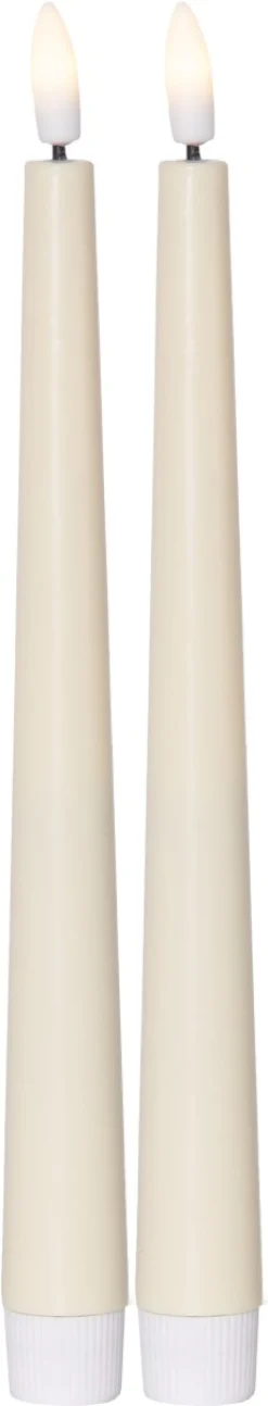 FLAMME CANDY LED-Antikljus 2-pack 26cm Gul