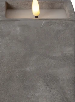 FLAMME CEM LED-Blockljus Batteri 11,5cm Grå