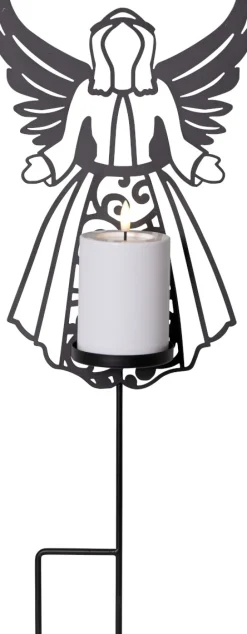 FLAMME DECO LED Gravljus 48cm Svart