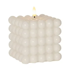 FLAMME DOT LED-Blockljus 12,5cm Vit