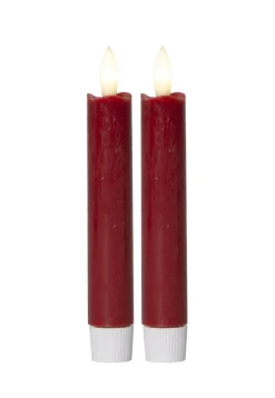 FLAMME 2-Pack LED Antikljus 15cm Röd