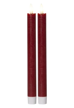 FLAMME 2-Pack LED Antikljus 24,5cm Röd