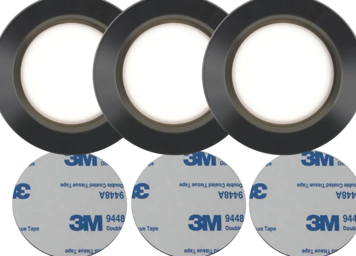 FUNCTIONAL LED-Puck 3-Pack Batteri 6,9cm Svart
