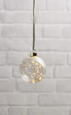 GLOW Glaskula 10cm 15LED Transparent