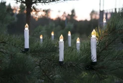 JULGRANSBELYSNING 10-Pack Trådlös Batteri 13cm Vit IP44