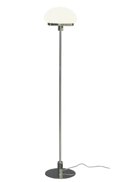 NEW AUGUST Golvlampa 140cm Krom/Opalvit