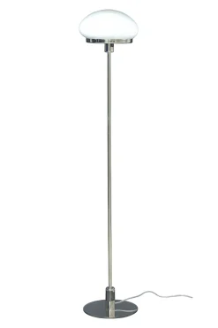 NEW AUGUST Golvlampa 140cm Krom/Opalvit