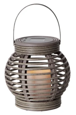 ROTANG Solcells-Lykta 16cm Grå