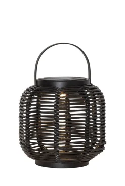 RUNDA Solcellslykta 15cm Svart