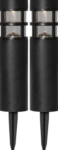 RUNDI Solcells-pollare 2-Pack 28cm Svart