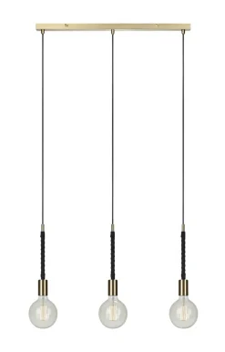 SADDLE Taklampa 3L 68cm Mässing/Svart