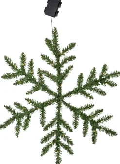 SNOWFLAKE Krans Batteri 63cm 42LED Grön IP44