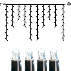 SYSTEM LED EXTRA Istappsslinga 2m 100LED Kallvit/Svart IP44