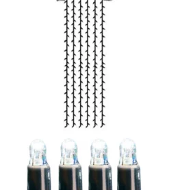System LED Ljusgardin Extra 1*4m 204LED Svart/Kallvit