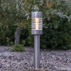 TERNI Solcells-pollare 42cm Silver