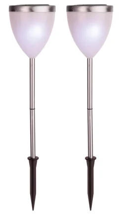 VIGO 2-PACK Solcells-Pollare 34cm Vit