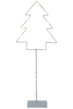 WIRY GRAN Bordsdekoration 16cm 12LED Grå